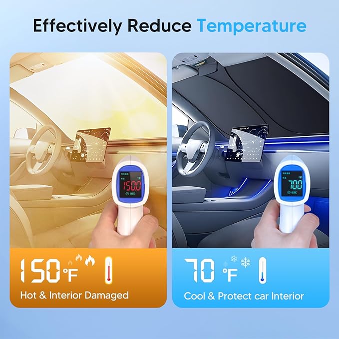 KUST Windshield Sun Shade for Toyota RAV4 2019-2022 2023 2024 2025 2026 Window Accessories Shade Sun Visor Cover Foldable Block UV Rays