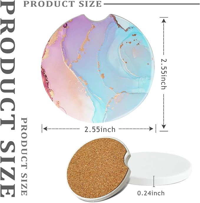 Ceramic Car Sublimation Blanks Cupholder for Car Cup with Finger Notch for Easy Removal Ceramic Car Cupholder Auto Cupholder Keep Vehicle from Cold Drink Sweat Stain Spill (24)