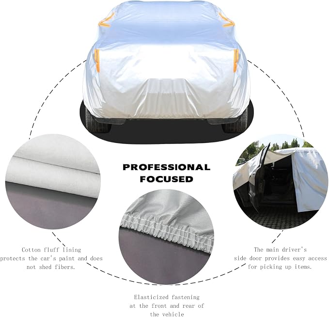 Heavy Duty Car Truck Cover, All Weather Outdoor Protection for Toyota Tacoma, Nissan Frontier, Ford Ranger, Waterproof Dust Sun Shield,Fit Truck-Length 213" to 233"