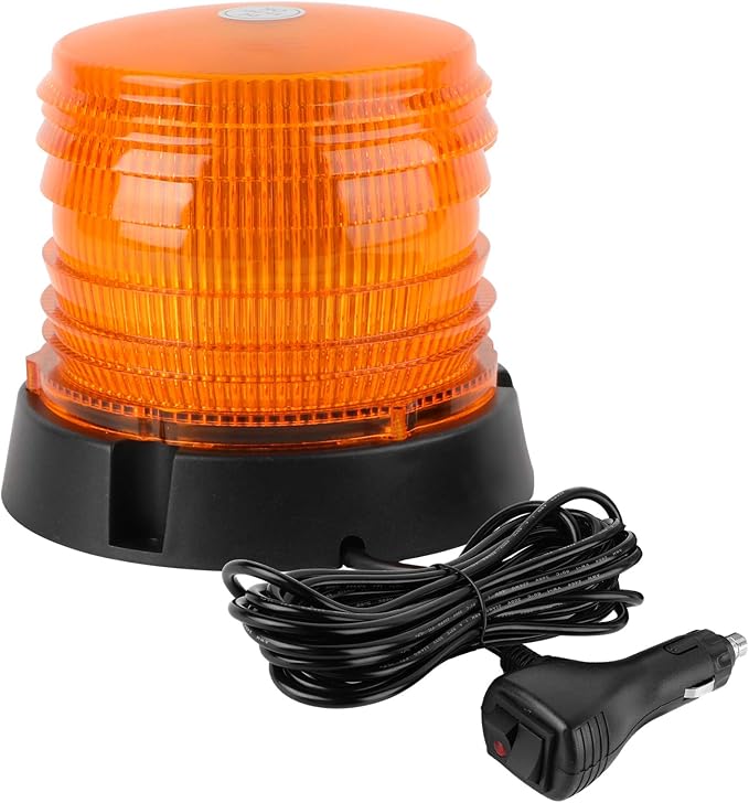 ASPL LED Warning Flash Beacon Lights, 60 LED Amber Warning Safety Flashing Strobe Lights with Magnetic and 16 ft Straight Cord for Vehicle Truck Tractor Golf Carts UTV Car Bus,12V-24V