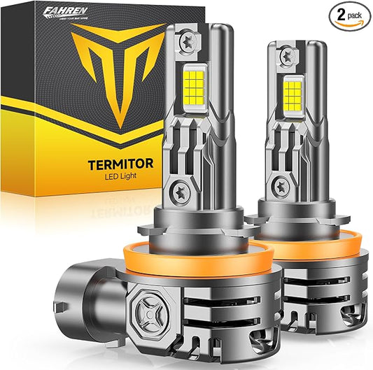 FORENNER H11/H8/H9 Headlight Bulbs, 24 Chips 126,000LM Ultra Brighter H11 High Low Beam, 6500K Cool White, 10-Year Service Life with Cooling Fan, No Adapter Required Plug-N-Play, Pack of 2