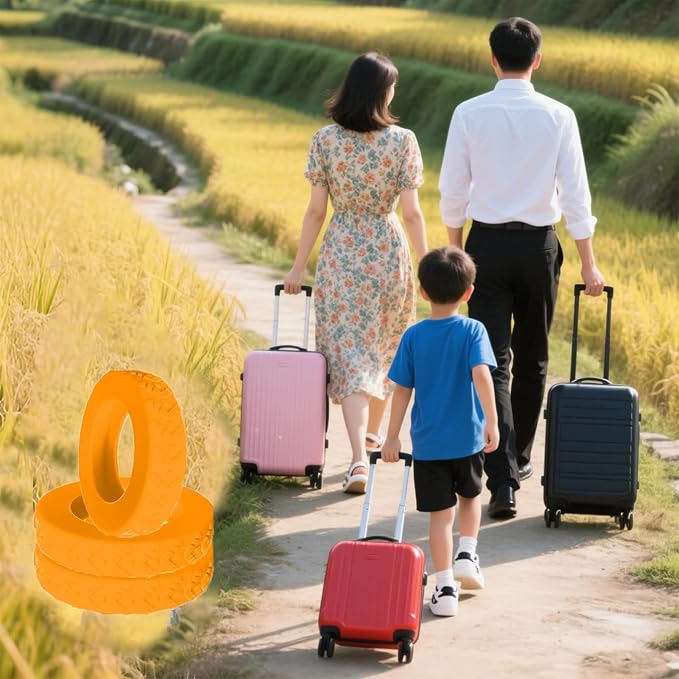 16 Pcs Luggage Wheel Covers, Anti-Noise, Fits 2-2.4" Spinners,Orange