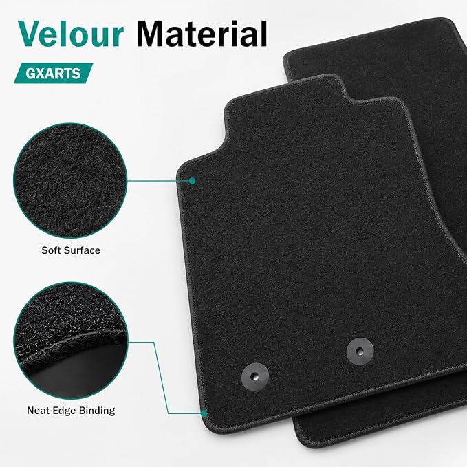 GXARTS Car Waterproof Floor Mats Carpet Full Set Compatible with Toyota Avalon 2019 2020 2021 2022 2023 | All-Weather Protect,with Non-Slip Backing | Black Velour Automobile Floor Liner Accessories