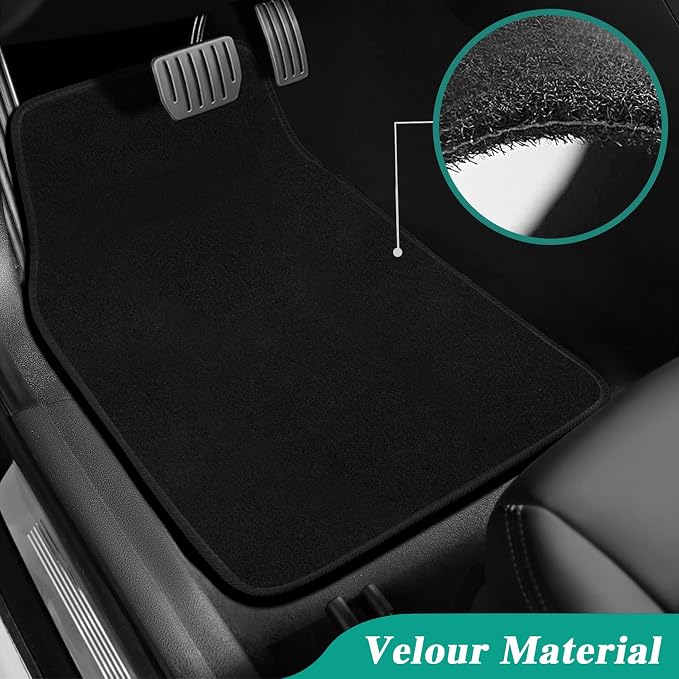 GXARTS Custom Fit Velour Carpet Floor Mats Fit for Chevrolet Malibu 2016-2024 (Not for Malibu Limited)，4-Piece Front+Rear Full Set Accessories，All-Weather Waterproof Anti-Skid Retaining Buckle