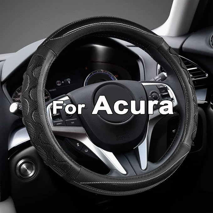 GIANT PANDA Steering Wheel Cover for Acura RDX and MDX, Car Steering Wheel Cover for Acura TLX and TL - Black