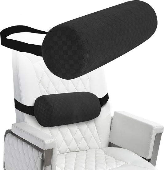 Coeyese Lumbar Roll Pillow for Lower Back Support, Black, Short-11 * 4.3'' | Removable Pillowcase, Upgraded Adjustable Strap, Suitable for Office, Chair, Car, Seat Pain Relief & Improving Posture