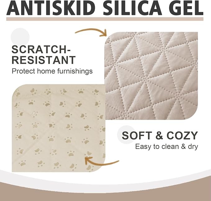 Ameritex Sofa Cover Waterproof for Seats Couch Cover for Dogs Pet Couch Cover Velvet for Chair Loveseat Sofa Machine Washable (Beige, 30x80 Inch)