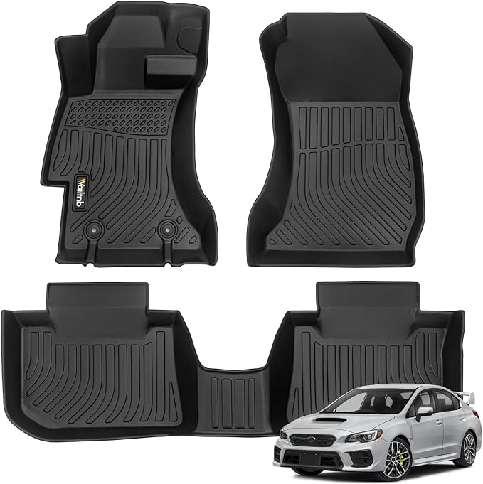 Wailtnb-All Weather Floor Mats for 2015-2021 Subaru WRX & WRX STi Custom Fit Subaru Crosstrek 2013-2017,XV Crosstrek 2013-2017 fit for Impreza 2012-2016 Accessories for WRX STi Black