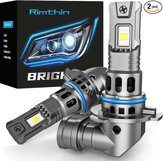 rimthin 9005 Bulbs, 30000LM 800% Brighter 6000K Cool White Fog Light with Cooling Fan, 1:1 Mini Size, Pack of 2