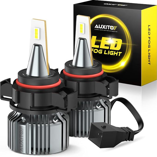 AUXITO 5202 H16 LED Fog Light Bulbs, 6500K Cool White, 2Pack | 5201 PS19W PS24W 9009 12085 Halogen Bulb DRL Replacement for Sierra Silverado Yukon Tahoe Canyon