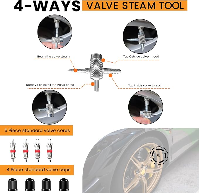 GRAND PITSTOP - Compact Tire Repair kit with Molle Storage Pouch. Heavy Duty Universal Tire Plug Kit, Easily Stores Inside Your UTV, ATV, Truck, Motorcycle