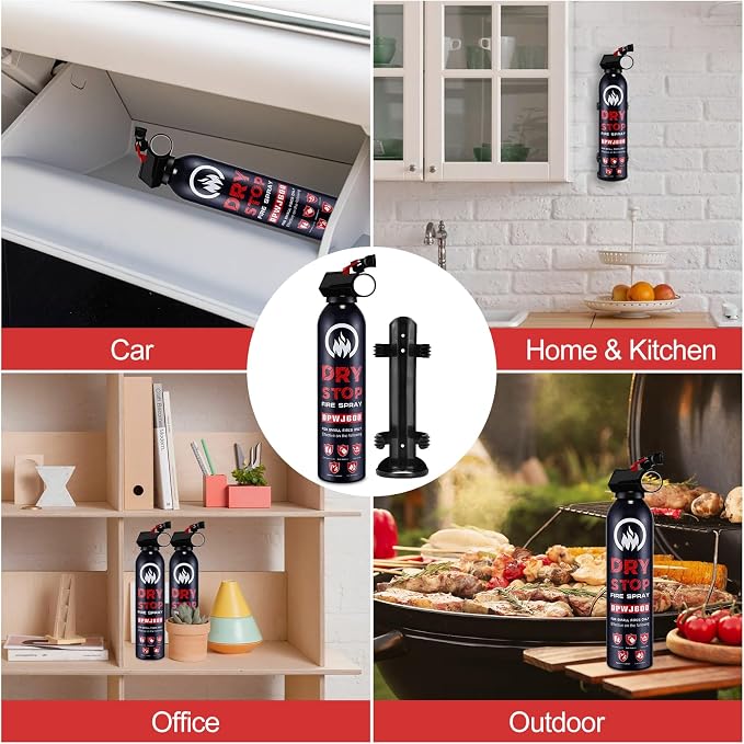 6Pack Dry Stop Fire Extinguisher for Home Auto Fire Extinguisher for Truck Vehicle | 600g Dry Chemical Powder A B C Fire Extinguisher for Kitchen, Car, Boat, Marine, Portable Use (6Blue)