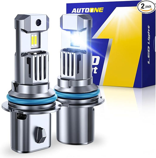AUTOONE 9007 LED Bulbs, 70000LM HB5 Light Replacement 1:1 Halogen Size Fog Lights, Plug-N-Play, IP68 Waterproof
