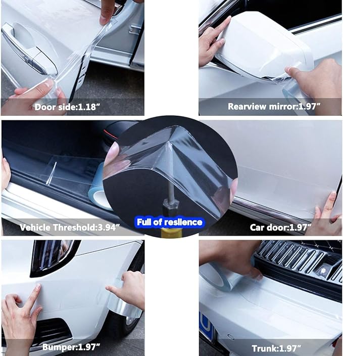 ToLanbbt Car Door Edge Guard Invisible Automotive Door Sill Guard Protectors Anti-Scratch Adhesive Tape Waterproof Strips for Car Door Edge Protection (33Ft x 2.75", Transparent)