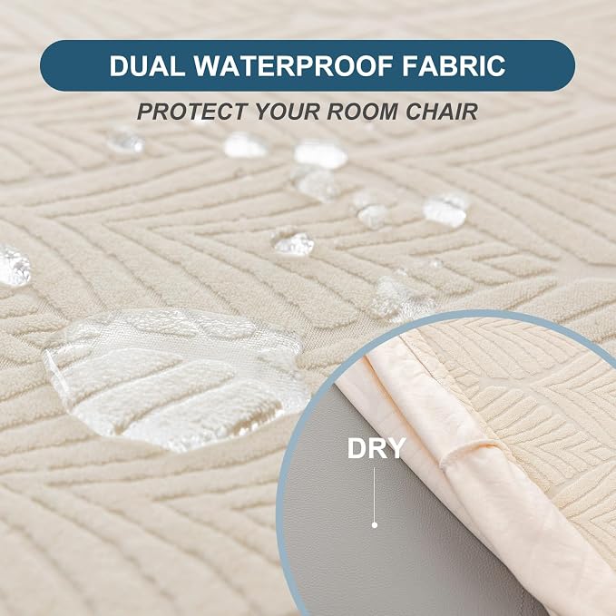 Removable Washable Dining Chair Seat Covers Set of 4,Stretch Jacquard Chair Seat Cushion Protector Slipcovers, Rear Covers