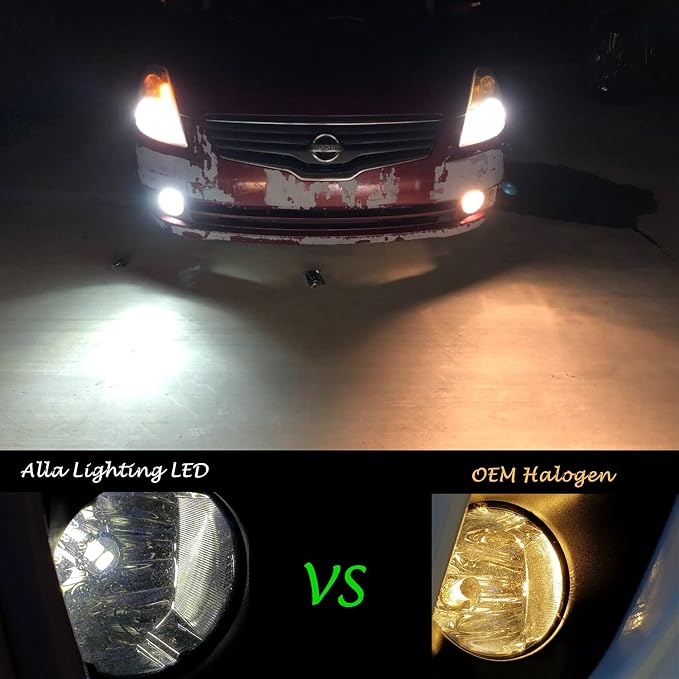 Alla Lighting Super Bright H16 LED Fog Light Bulbs, 6000K Xenon White 2800Lms Auto H8 H11 Auto 12V Fog Lamps Replacement 5730 33-SMD LEDs