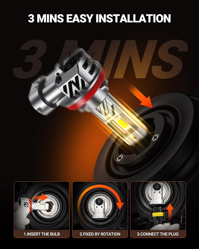 SEALIGHT H9/H11/H8 LED Bulb, 1200% 88000LM 6500K Output Canbus Ready, H11 H8 LED Bulbs For Powersports IP68 Waterproof and 80000Hrs Lifespan, 1：1 Mini Size, 3Mins Installation, 2 Pack