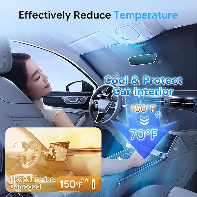 KUST Windshield Sun Shade for BMW X5 2014 2015 2016 2017 2018 Accessories Custom Fit Window Sun Visor Protector Foldable Sunshade Blocks UV Rays Keep Your Car Cool