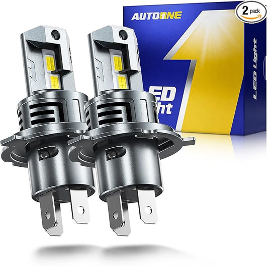 AUTOONE H4/HB2/9003 LED Bulb Hi Lo, 80000LM, 1:1 Size 99% Compatibility, 2 PCS