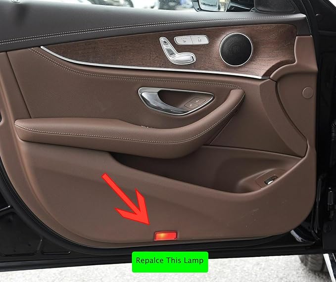 Car Door Lights LED Logo Projector Puddle Lights Compatible with A B C E-Class GLA GLC GLE Accessories, 2-Pack No Fade 4K-HD Auto Ghost Shadow Welcome Lights (Star+Lettering)