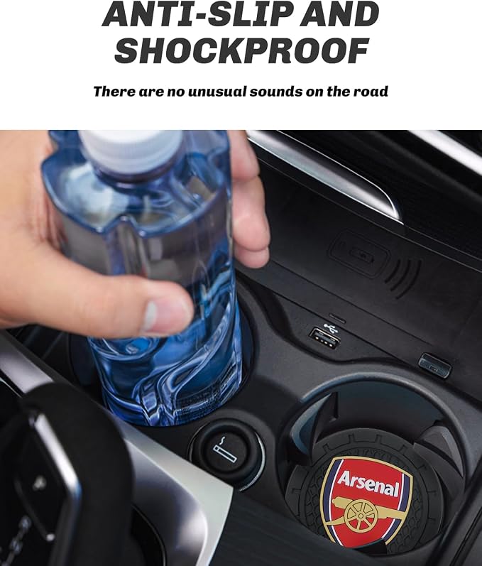 Cup Holder Insert Coaster for Arsenal UEFA Fans,Anti Slip Car Cup Coaster Interior Accessories