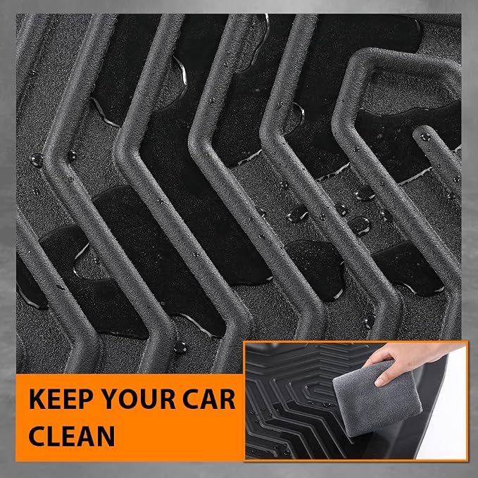 G-PLUS TPE Floor Mats Compatible with Toyota Camry 2015 2016 2017 | All Weather Protection,Non-Slip,Custom Fit Floor Cargo Liner,TPE Full Coverage,1st & 2nd Row,Black,3PCS
