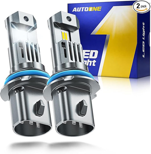 AUTOONE 9007 LED Bulbs, 80000LM HB5 Lights, 3 Min Quick Install, No Flicker, 99% Compatibility, Pack of 2