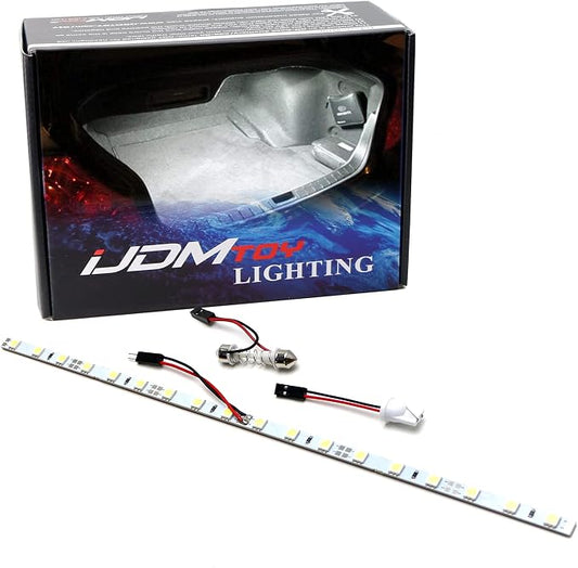 iJDMTOY 18-SMD-5050 LED Strip Light Compatible with Car Trunk Cargo Area or Interior Illumination, Xenon White