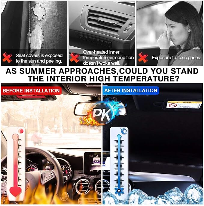 KUST Windshield Sun Shade for 2014-2025 2026 Porsche Macan Accessories Sunshade Window Sun Visor Protector Foldable Blocks UV Rays Keep Your Car Cooler