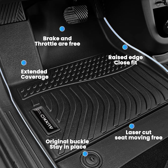 Auxko All Weather Floor Mats Cargo Mat Fit for Toyota Camry AWD 2024 2023 2022 2021 2020 2019 2018 TPE Floor Liner Trunk Mat Camry Accessories All Season Odorless Anti-Slip Black