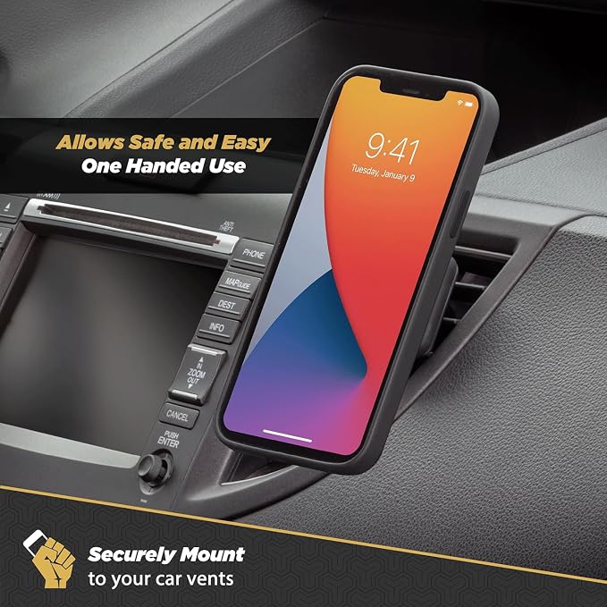 Scosche MAGVM2B-2PKBP0 MagicMount Magnetic Phone Mount for Car Air Vent, Universal Cell Phone Holder for Car Vent Mount, Strong Magnet Hold, Compatible with iPhone, Samsung, & All Devices (Pack of 2)