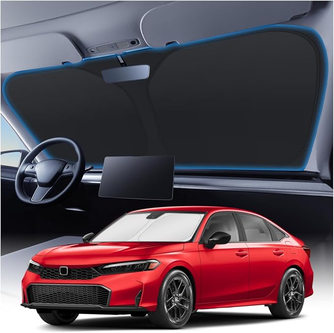 KUST Windshield Sun Shade for 2022-2024 2025 2026 Honda Civic 11th Gen Accessories, Custom Fit Car Front Sunshade Window Sun Visor Protector Foldable Blocks UV Rays Keep Car Cooler