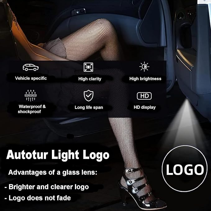Never Fade LED Car Door Light Door Light Logo Welcome Logo Lights Accessories Compatible withLS/ES/is/LX/RX/GS/GX/RC/UX（4PCS）