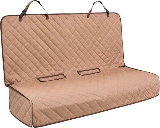 VIEWPETS Bench Car Seat Cover Protector - Waterproof, Heavy-Duty and Nonslip Pet Car Seat Cover for Dogs with Universal Size Fits for Vehicles, Trucks & SUVs(TAN)