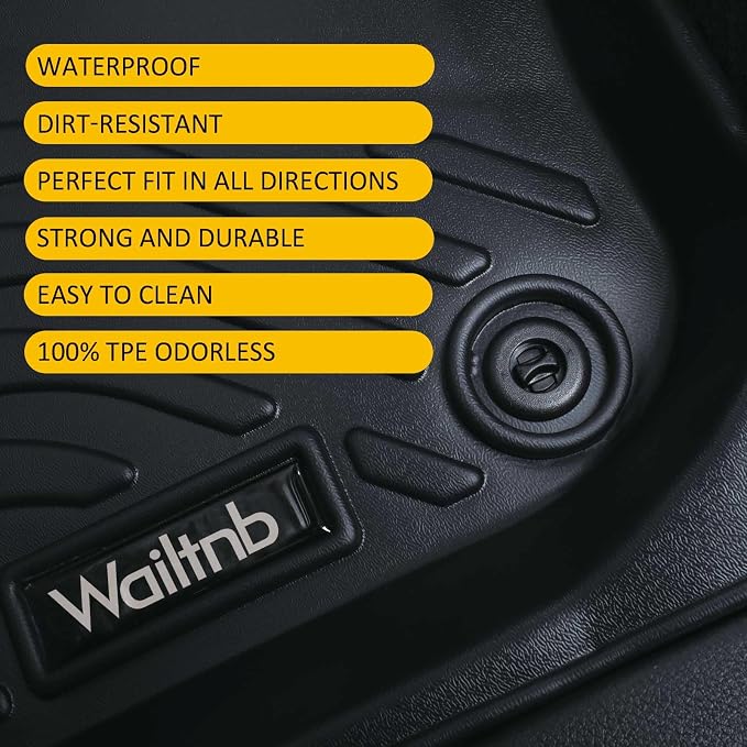 Wailtnb-Car Floor Mats & Cargo Liner Custom for 2013-2019 Ford Escape Waterproof Non-Slip Durable All Weather Floor Liner 1st&2nd Row Full Set Ford Escape Accessories Black