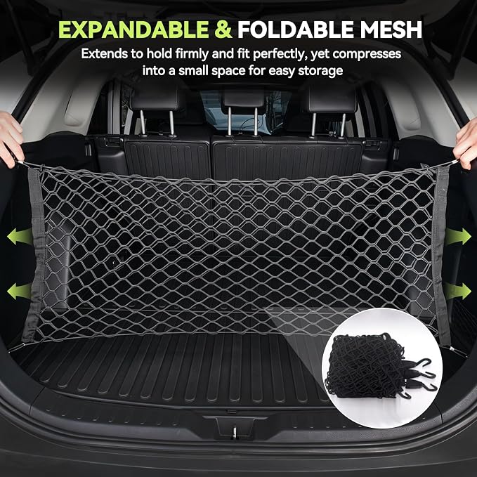 Tongama-Cargo Net for 2016-2025 Honda Pilot/2019-2026 Honda Passport, Heavy Duty Elastic Trunk Storage Net with Hooks for Honda Pilot/Passport Car Exterior Accessories