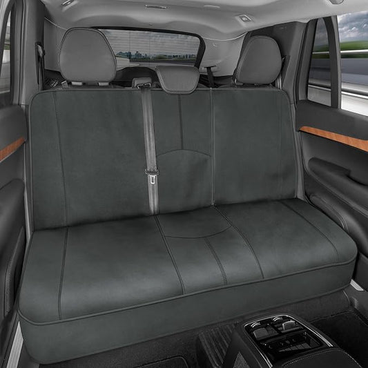 Motor Trend SpillGuard Waterproof Rear Bench Car Seat Cover, Black Stitching – Split Bench Rear Seat Protector with Neoprene Padding, Back Seat Cover for Kids & Dogs, Car Interior Covers