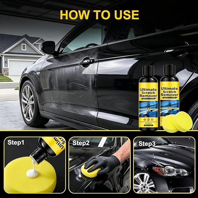 Car Scratch Remover, 2026 Upgrade Car Polishing Wax Scratchs Remover Cars Paint Scratchs Repair Kit, Scratch Remover for Vehicles with Wipe and Sponge Deep Scratches (2 Set)