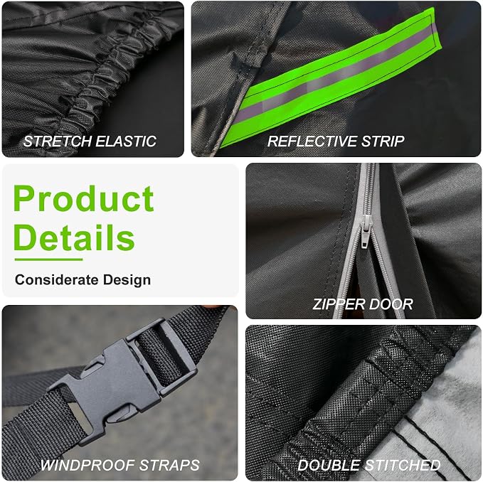 KouKou Car Cover Waterproof All Weather, 7 Layers Outdoor Car Covers for Automobiles with Zipper, Universal Fit Sedan Honda Civic,Toyota Corolla, Hyundai Elantra, Kia Forte, ect.(Length 178-185 inch)