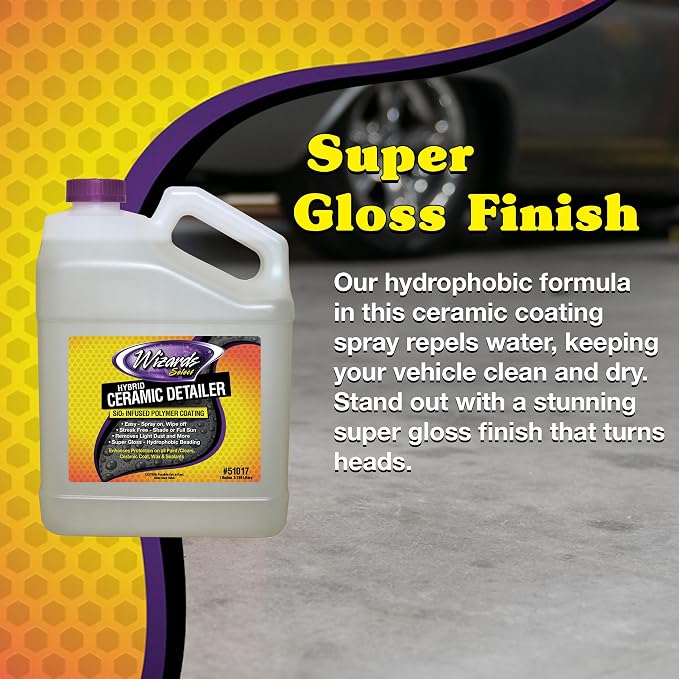 Wizards Select Hybrid Quick Ceramic Detailer - 1 Gallon - SiO2 Infused Polymer Coating & Ceramic Spray Wax to Protect Paint, Ceramic Coat, Wax & Sealants
