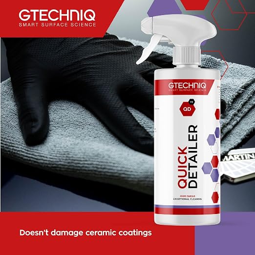 Gtechniq - Quick Detailer - Adds Gloss, Slickness, and Durability to Your Car Paintwork; Easy Spray-On Wipe Off; Trim and Glass Safe (1 Liter)