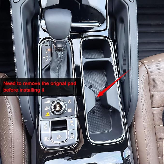 Cup Holder Coaster for Kia Telluride Accessories 2020-2022 2023 2024 2025 | 3D Silicone Cup Holder Insert Mat, Non-slip Center Console Pad, Car Interior Accessories Decoration, Black Trim, 6pcs Kit
