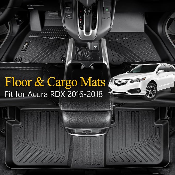 Wailtnb-All Weather Floor Mats & Cargo Liner for Acura RDX 2016 2017 2018 Custom Fit Waterproof Durable Easy to Clean fit for Acura RDX 2016-2018 Accessories Black
