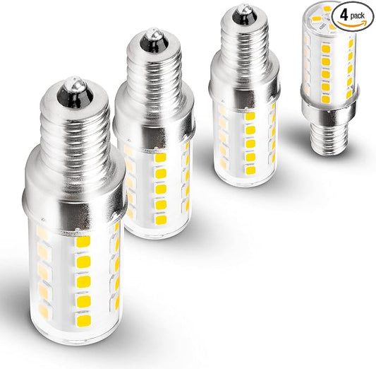 E12 LED Bulb Dimmable 4000K Natural White Candelabra Base AC120V 4W, 4 Pack | 450lm, Equivalent 25W-40W, 360° Beam Angle, No-flicker for Ceiling Fan Chandelier Pendant Lighting Salt Lamp Wall Sconce