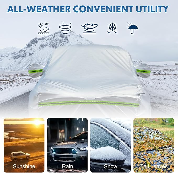 6-layer Full Car Cover Is All-weather Waterproof, Universal In All Seasons, Snow Prevention, Rainproof, Acid Rainproof, Sunscreen, Ultraviolet-proof, Universally Applicable To Sedan (165"-182")
