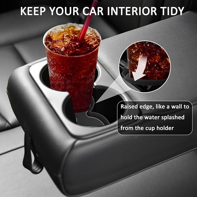 for Honda Civic Accessories 2026 2025 2024 2023 2022 Cup Holder Inserts Center Console Liner 3D Silicone Cup Holder Coaster Protector Mat Pad Non-Slip Interior Decoration for Civic 3Pcs (Gray)