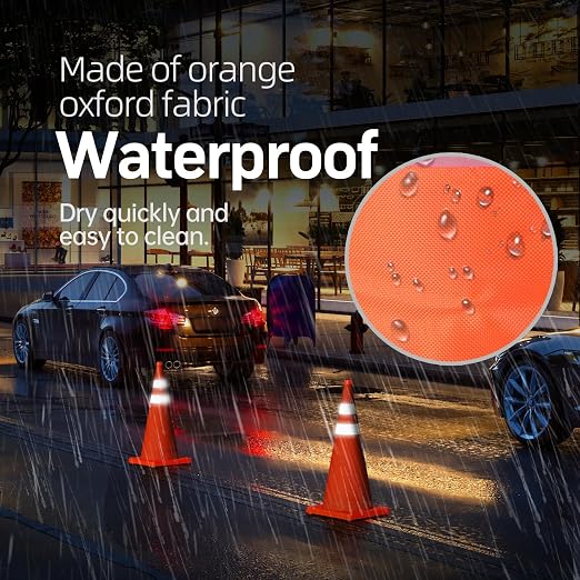 BATTIFE [10 Pack] 28 Inch Collapsible Traffic Safety Orange Cones, Multi Purpose Pop-up Cones and Reflective Collar, for Road Parking, Driving Practice