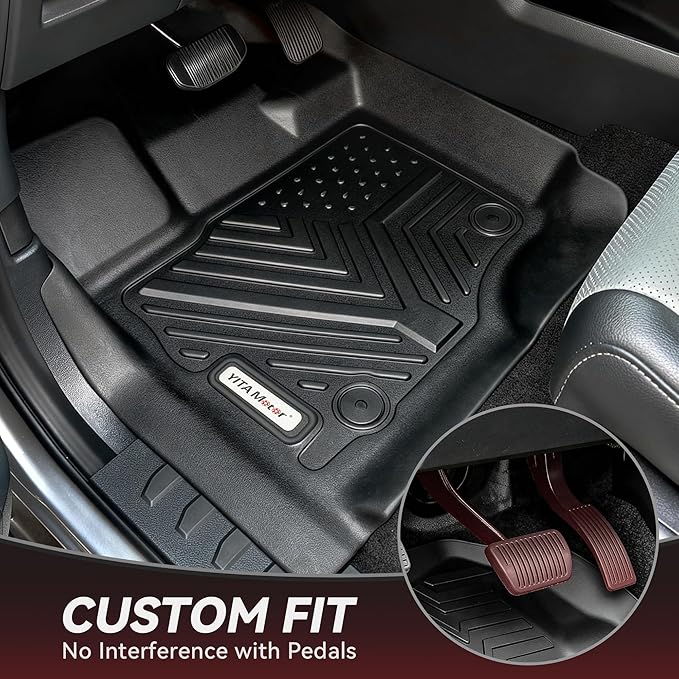 YITAMOTOR Floor Mats Fit 2015-2026 Ford F-150 Super/Extended Cab Bench Seat | Not for SuperCrew Cab, Custom Fit All Weather Anti-slip TPE Rubber Mat, F 150 Floor Liners Set, 1st & 2nd Row, Black