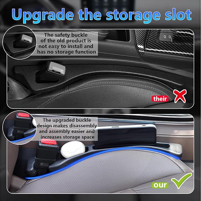 【Compatible with Mercedes-Benz GLE GLC】 Seat Gap Filler,No Drop Seat Guard Compatible with Mercedes-Benz GLE GLC,Drop Seat Guards for Cars(2Pcs),Emergency Keychain Car Escape Tool(2Pcs)