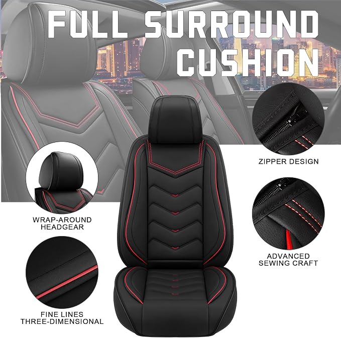 CTDS Car Seat Covers for Honda Civic 2000-2026, Stylish Sport Seat Cover, Premium Nappa Leather Car Seat Cover. Automobile Seat Covers Sets.(Standard 5 Seats/Black)
